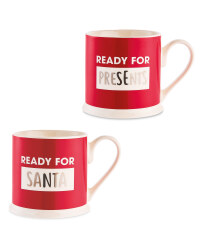 Ready For Santa & Presents Mugs Set