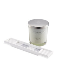 White Loup Tray with Candle
