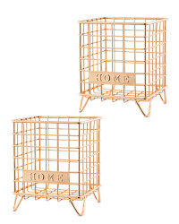 Gold Home Mini Wire Storage 2 Pack