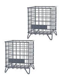 Grey Home Mini Wire Storage 2 Pack
