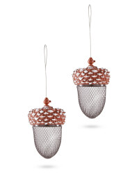 Acorn Bird Feeder Brown 2 Pack