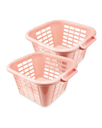 Addis Pink Laundry Basket 2 Pack