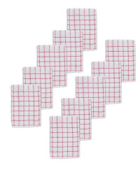 Terry Tea Towels 10Pk - Red