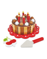 Wooden Chocolate Birthday Cake