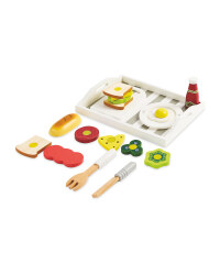 Wooden Breakfast Tray 19-Piece Set