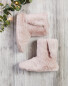 Pink Plush Bunny  Slipper Boots
