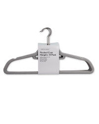 10 Pack Flocked Coat Hangers - Grey