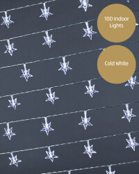 100 LED White Stars