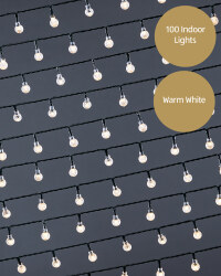 101 LED Warm White Facetted Balls