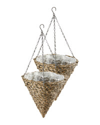 12'' Dark Cone Hanging Baskets Set