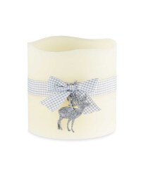 15cm LED Real Wax Reindeer Candle