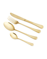 16 Piece Premium Cutlery Set - Shiny Gold
