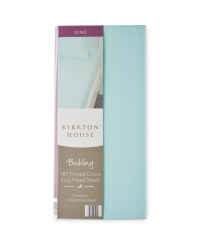 180 Thread Count King Fitted Sheet - Aqua