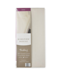 180 Thread Count King Fitted Sheet - Cream
