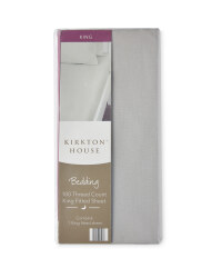 180 Thread Count King Fitted Sheet - Grey