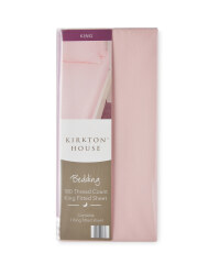 180 Thread Count King Fitted Sheet - Pink