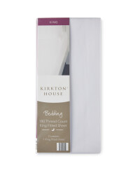 180 Thread Count King Fitted Sheet - White