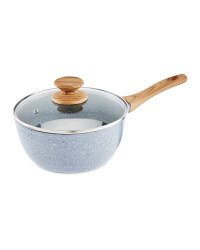 18cm Ceramic Saucepan With Lid - Grey