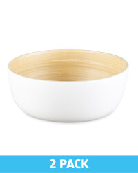 2 Pack Bamboo Bowls - White