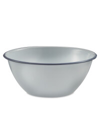 2 Pack Enamel Bowls - White/Grey