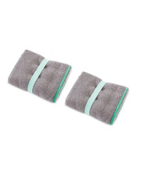 Crane 2 Pack Hand Towel - Grey and Mint