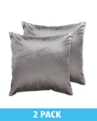 Light Grey Velvet Cushion 2 Pack