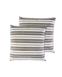 Grey Stripe Garden Cushion 2 Pack