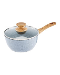 20cm Ceramic Saucepan With Lid - Grey