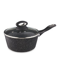 20cm Marble Effect Saucepan - Black