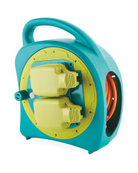 20m Weatherproof Cable Reel - Dark Green
