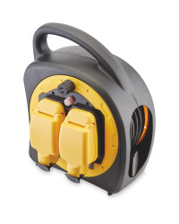 20m Weatherproof Cable Reel - Yellow/Black