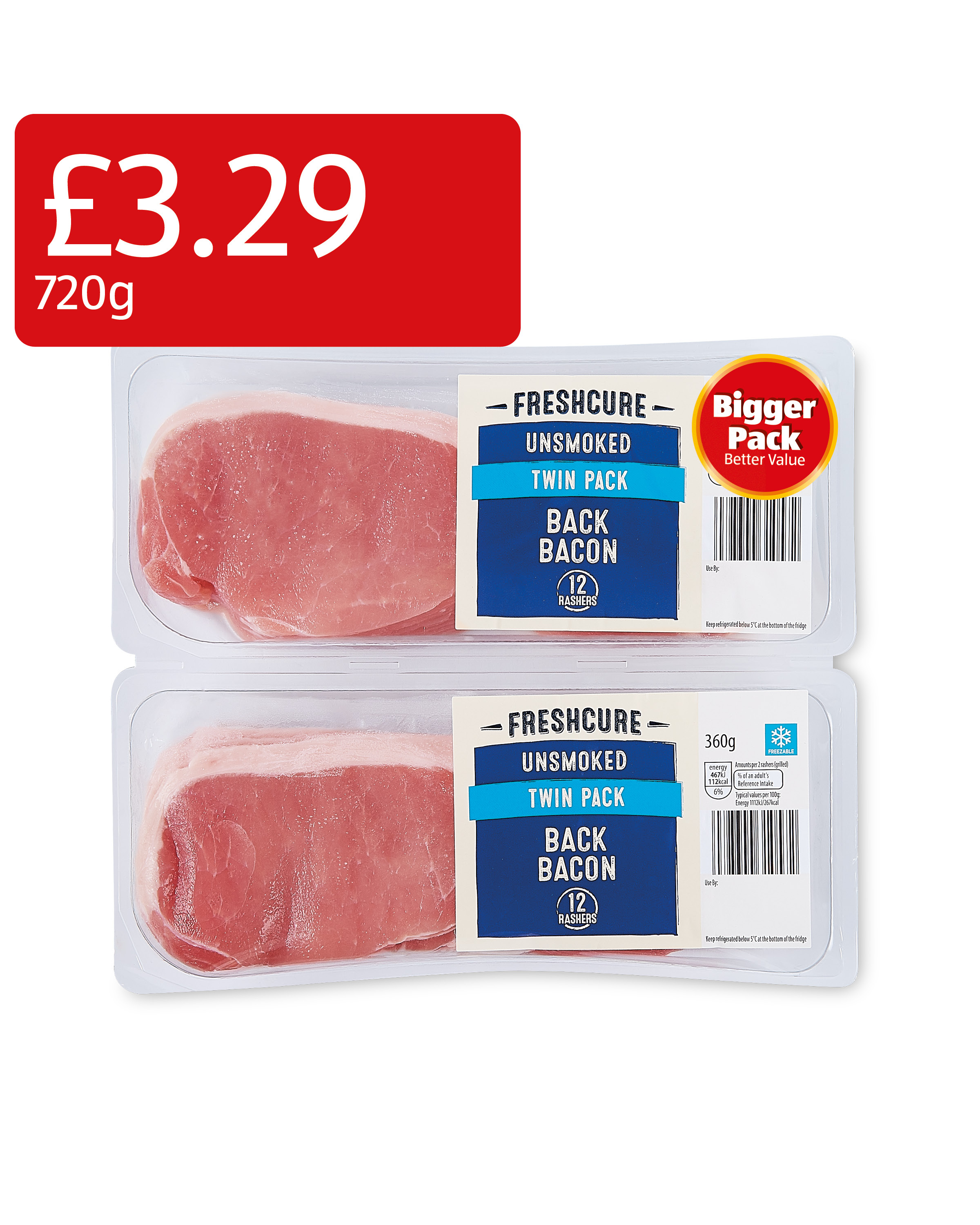 24 Unsmoked Bacon Rashers