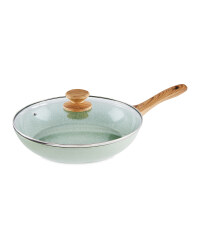 28cm Ceramic Frying Pan With Lid - Sage