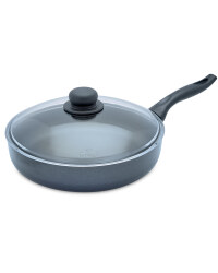 28cm Frying Pan with Glass Lid - Black