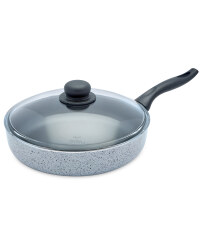28cm Frying Pan with Glass Lid - Grey