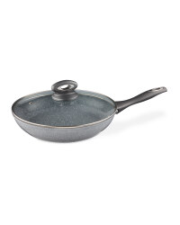 28cm Marble Effect Frying Pan - Grey