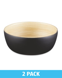 2 Pack Bamboo Bowls - Black