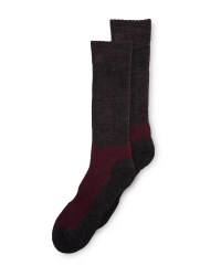 Grey & Red Wool Socks 2 Pack