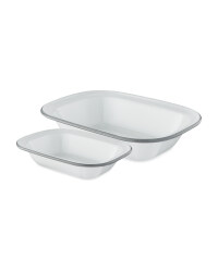 Grey Rectangle Enamel Bakeware 2PK