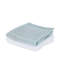 Small Cellular Blanket 2 Pack - White/Teal