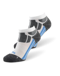 White & Blue Sports Socks 2 Pack