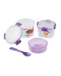 Sistema Breakfast To Go Snack Pots - Purple