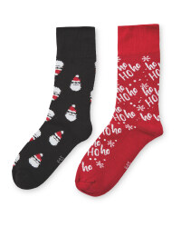 Ho Ho Ho & Santa Socks 2 Pack