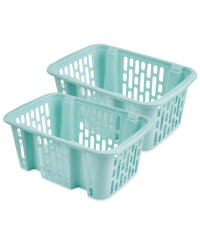 Large Light Blue Basket 2 Pack
