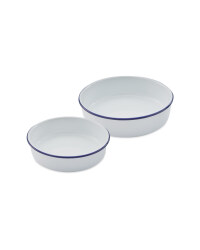 Blue Round Oven Dish 2 Pack