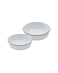 Grey Round Oven Dish 2 Pack