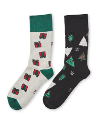 Present & Tree Socks 2 Pack