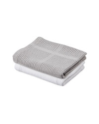 Lily & Dan Small Blanket 2 Pack - White / Light Grey