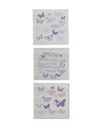 3 Pack Butterfly Canvases