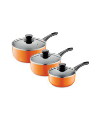 3-Piece Saucepan Set - Orange